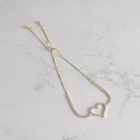 PULSERA CON DIJE CORAZoN (DORADO)