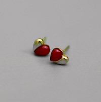 ARETES CORAZON (ROJO/DORADO)