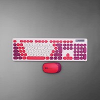 CONJUNTO DE TECLADO Y MOUSE INALAMBRICOS ROJO