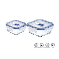 PACK X2 DE TAPER CUADRADO C/ TAPA AZUL DE 380 ML Y 760 ML