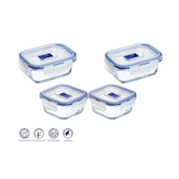 PACK X4 TAPER RECTANGULAR 380 ML C/TAPA AZUL