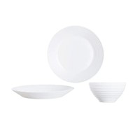 PLATO X4 HONDO 23,5 CM  + PLATO X4 BAJO 27 CM  + BOWL 13 CM HARENA BLANCO