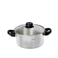 Olla Aluminio Pulida Festejo con tapa de vidrio N°20