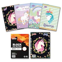 Pack 2 - Cuadernos Unicornio + Block + Sketchbook College