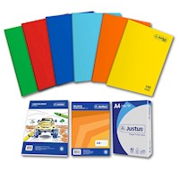 Pack1- Cuadernos 6 colores Tr Reng Justus Max +Sketch+Block+ Papel Fotocopia