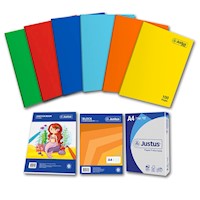Pack3- Cuadernos 6 colores Cuadric Justus Max +Sketch+Block+ Papel Fotocopia