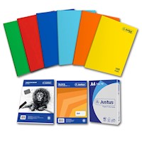 Pack4- Cuadernos 6 colores Cuadric Justus Max +Sketch+Block+ Papel Fotocopia