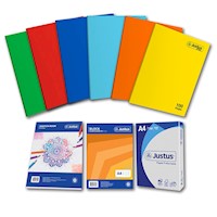 Pack4- Cuadernos 6 colores Tr Reng Justus Max +Sketch+Block+ Papel Fotocopia