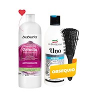 Duo Shampoo Cebolla Babaria más Une Brasiliana + Regalo