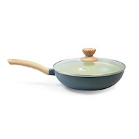 Sartén Wok Cerámica Wood Tapa de Vidrio N°26