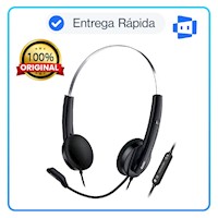 Audífono con Micrófono Genius HS-220U USB-C con Botón Copilot  Negro