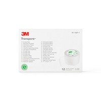 Esparadrapo de Plástico de 2.5 CM X 9.1 M 3M TRANSPORE 1527-1 CAJA 12 UND