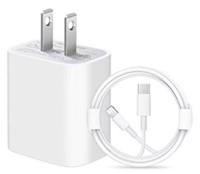 Cargador Iphone 20W + Cable USB-C 1m.