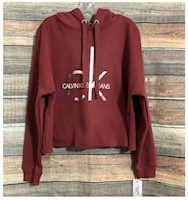 Calvin Klein – Sudadera Borgoña Recortada Con Capucha