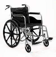 Silla de Ruedas Plegable Ergonómica con Acabado Cromado