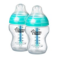 Pack x 2 Biberon Tommee Tippee con Valvula Anti Colicos 260 ml - Celeste