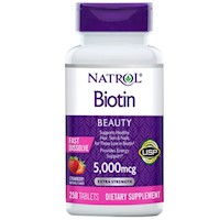 Biotina Natrol 5,000 Mcg Crecimiento De Cabello 250 Tabletas