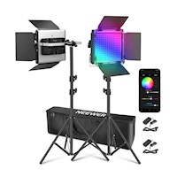 Kit Neewer 2 Luces LED 660PRO II RGB+ 2 Parantes 2m+Maleta