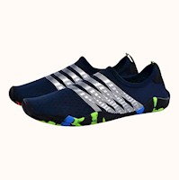 Aquashoes Zapatos Acuáticos AquaModa M1BAP Unisex Azul Raya Plateada