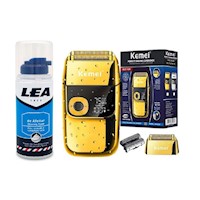 Pack Gel de Afeitar LEA + Máquina de Afeitar Shaver 2 en 1 KEMEI