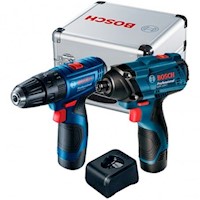 Taladro Atornillador GSR 120 + Impacto Bosch 12v Maleta Aluminio