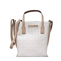 Cartera Doble Asa Tommy Hilfiger Monogram Blanco