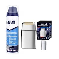 Pack Espuma de Afeitar LEA + Afeitadora Shaver Profesional KEMEI KM-TX5