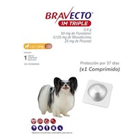 Antipulga Bravecto 2.5- 5KG x 1 Tab Protección Mensual