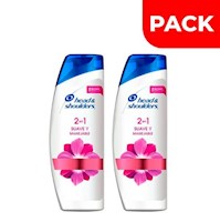 Dúo Pack Shampoo Head & Shoulders 2en1 Suave y Manejable -Frasco 375 ML