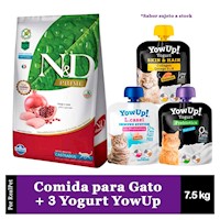 N&D Gato Castrado Pollo Granada 7.5kg + 3 Yogurt YowUp