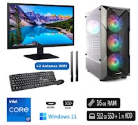 PC Completa Intel Ci7-13600 13va Gen 16GB Ram 512GB SSD 1TB HDD WIFI + Led 24