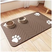 Tapete Alfombra de Alimentación Para Mascotas Absorbente y Antideslizante 80x50c