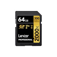 Memoria SD Lexar Professional 64GB - W:300mb/R:260mb 2000x
