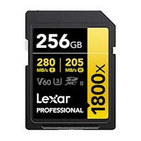 Memoria SD Lexar Professional 256GB - R280mb - W205mb - 1800x