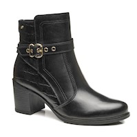 BOTIN MUJER PEGADA CUERO VESTIR PRETO 280401-03