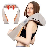 Masajeador Cervical Espalda Cuello Hombros Multifuncional de 16 Nodos