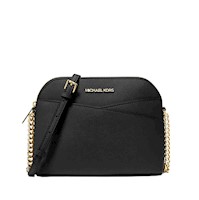 Cartera Crossbody Michael Kors Dome de Cuero Saffiano - Negro