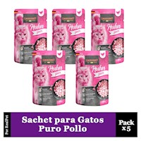 Pack x5 Sachet para Gato Leonardo sabor Puro Pollo 85 gr