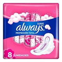 Always Toallas Protección Total Tela Suave 8 unidades