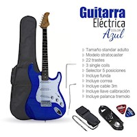 GUITARRA ELÉCTRICA STRATOCASTER TAMAÑO ADULTO - AZUL