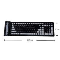 Teclado Bluetooth Flexible Silicona 107 Teclas Seisa Celular Tablet Etc Negro