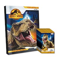 Jurassic World, 1 Álbum Tapa Dura + 1 Paquete (25 Sobres)