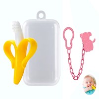 Mordedor Banana Amarillo Con Cadena Baby Froggie Perrito Rosado Para Bebe