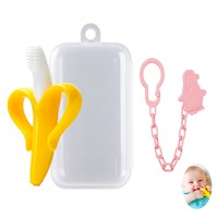 Mordedor Banana Amarillo Con Cadena Baby Froggie Pinguino Rosado Para Bebe