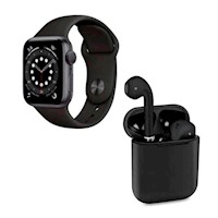 PACK SMARTWATCH IWO SERIE 8 MAX NEGRO Y AIRPODS I12 NEGRO