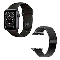 PACK SMARTWATCH IWO SERIE 8 MAX NEGRO Y CORREA ACERADA NEGRO