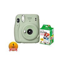 Camara Fujifilm Instax Mini 11 Verde Pastel +Pack de Pelicula x20