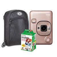 Camara Fujifilm Instax Mini LiPlay Blush Gold+Estuche+Pack de Peliculax20