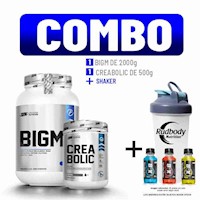 COMBO UNIVERSE NUTRITION - BIGM 2 KG. CHOCOLATE + CREABOLIC 500 GR. + SHAKER