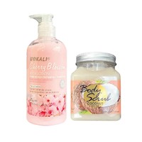 Pack de Exfoliante Y Crema Corporales de Cereza y Coco Wokaly de 500 ml